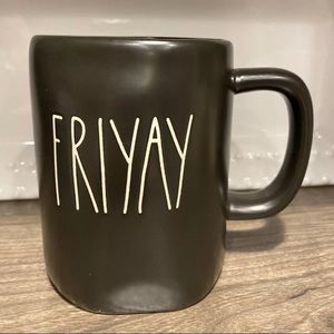 Rae Dunn Black FRIYAY Mug